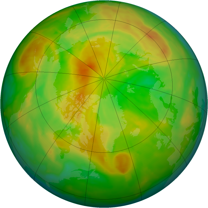 Arctic ozone map for 02 June 2013